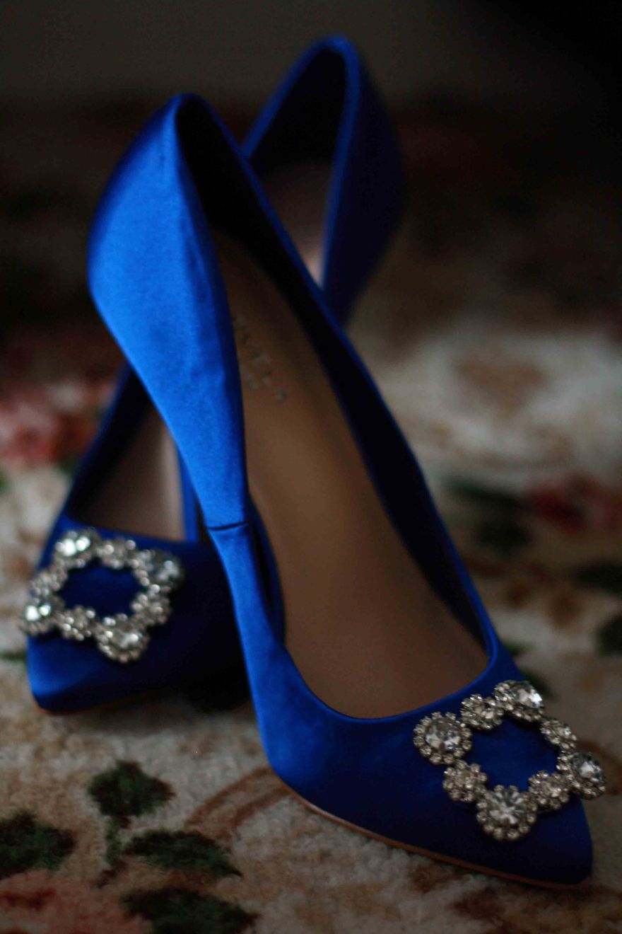 Blue bride shoes inspired by sex and the city