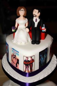 Film themed wedding cake topper