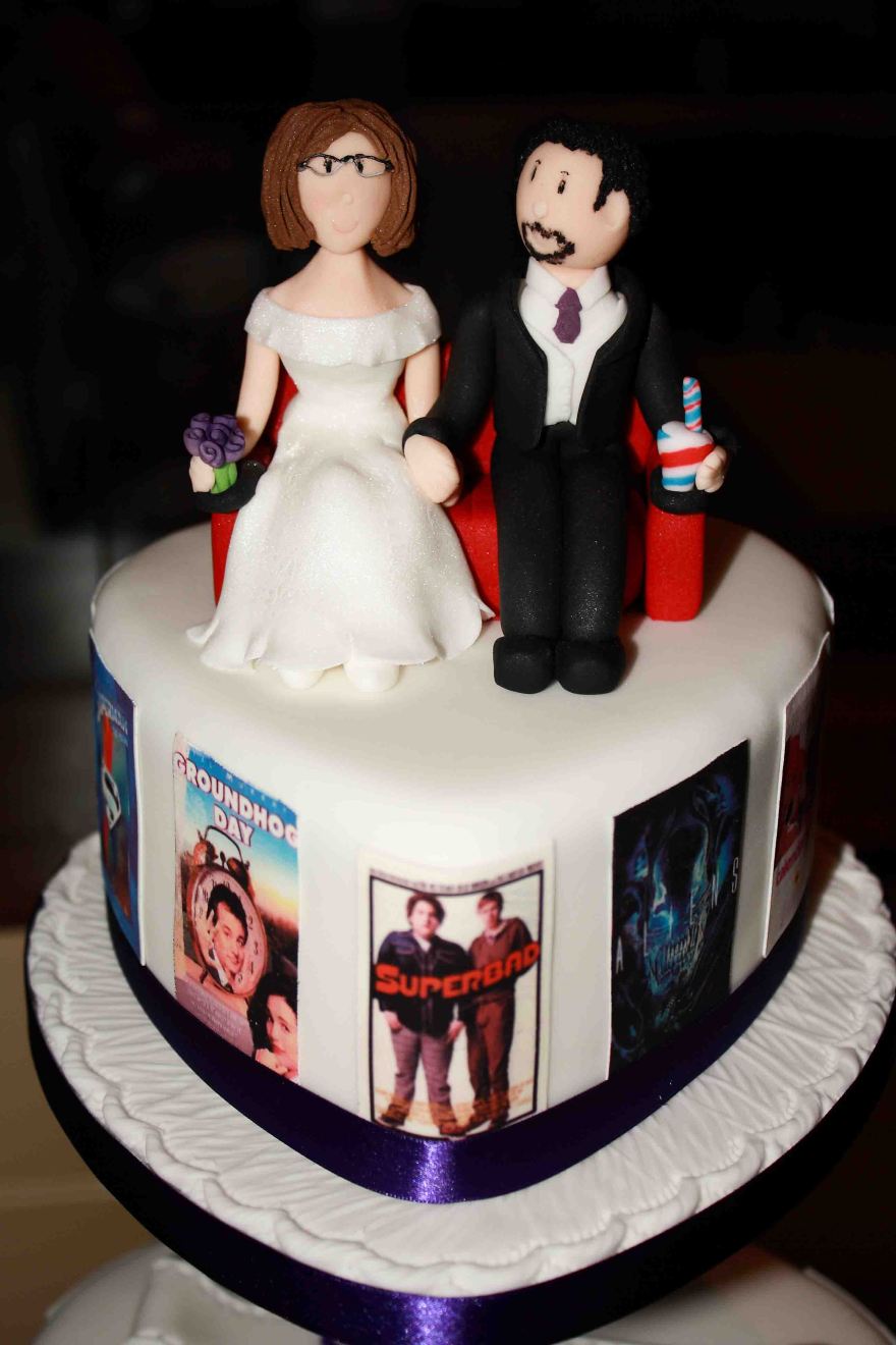 Film themed wedding cake topper