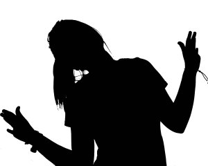 silhouette portrait of woman waving