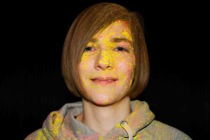 close up Powder paint portrait