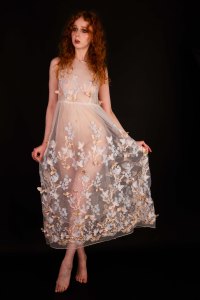 Full portrait of model Gemma in the studio